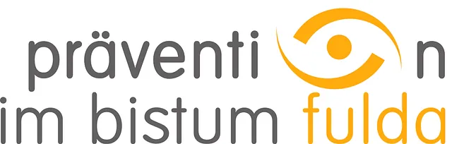 Logo Prävention im Bistum Fulda in dunkel grau und gelb