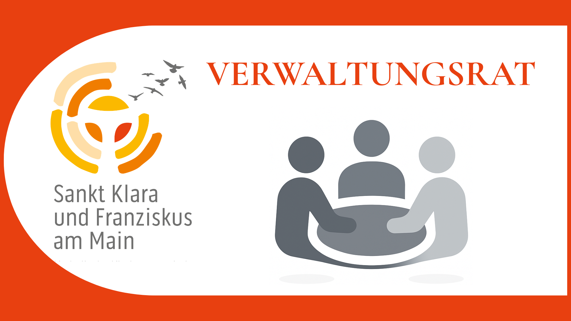 Logo und icon drei Menschen am Tisch